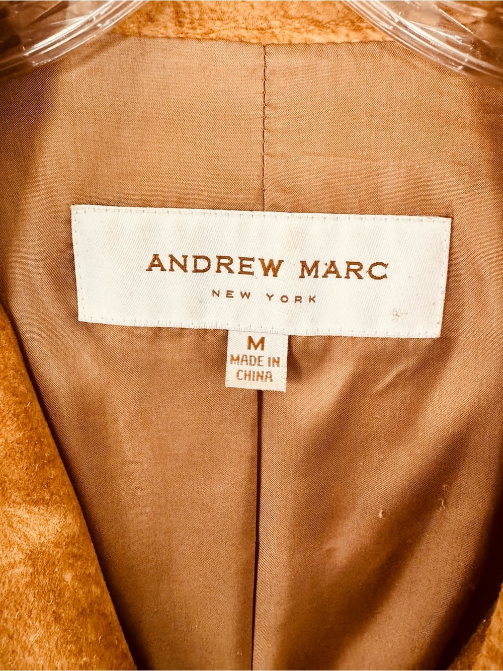 Andrew Marc Women’s Tan Subtle Tiger Stripe Suede Jacket - Picture 4 of 7